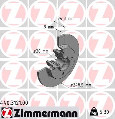 Zimmermann 440.3121.00 - Brake Disc onlydrive.pro