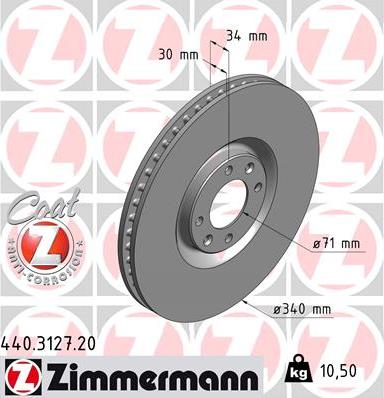 Zimmermann 440.3127.20 - Brake Disc onlydrive.pro