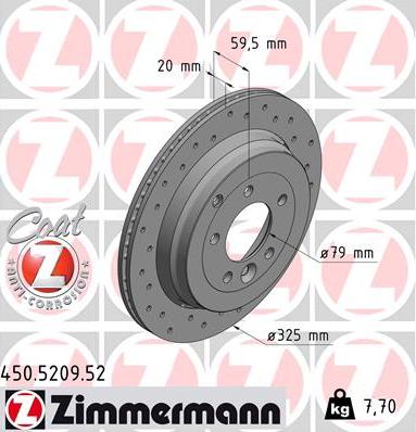 Zimmermann 450.5209.52 - Brake Disc onlydrive.pro