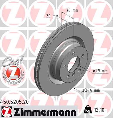 Zimmermann 450.5205.20 - Brake Disc onlydrive.pro