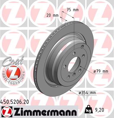 Zimmermann 450.5206.20 - Brake Disc onlydrive.pro