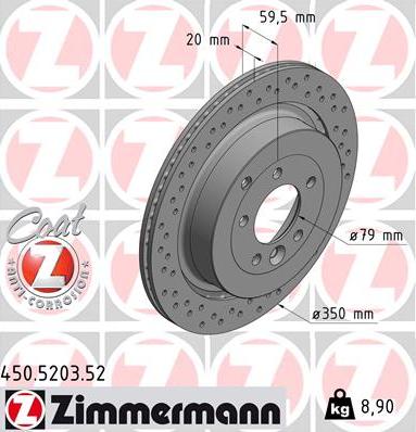 Zimmermann 450.5203.52 - Brake Disc onlydrive.pro
