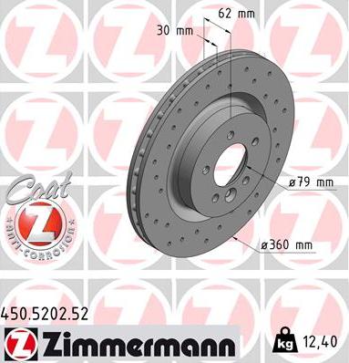 Zimmermann 450.5202.52 - Brake Disc onlydrive.pro