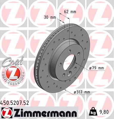 Zimmermann 450.5207.52 - Brake Disc onlydrive.pro