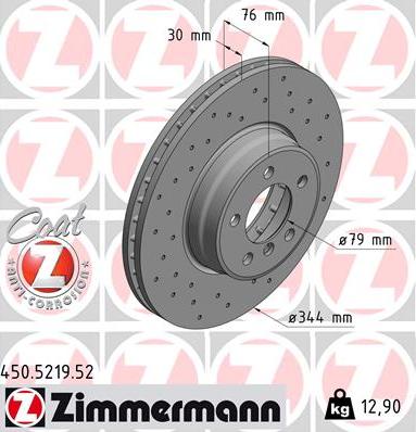 Zimmermann 450.5219.52 - Brake Disc onlydrive.pro