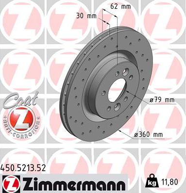 Zimmermann 450.5213.52 - Brake Disc onlydrive.pro