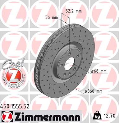 Zimmermann 460.1555.52 - Brake Disc onlydrive.pro