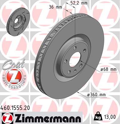 Zimmermann 460.1555.20 - Brake Disc onlydrive.pro