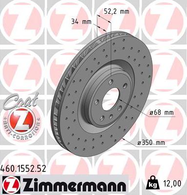 Zimmermann 460.1552.52 - Stabdžių diskas onlydrive.pro