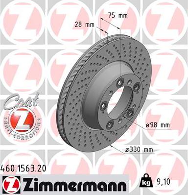 Zimmermann 460.1563.20 - Brake Disc onlydrive.pro
