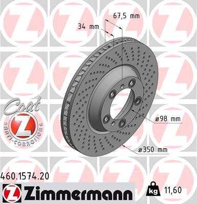 Zimmermann 460.1574.20 - Brake Disc onlydrive.pro