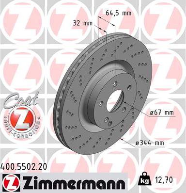 Zimmermann 400.5502.20 - Bremžu diski onlydrive.pro