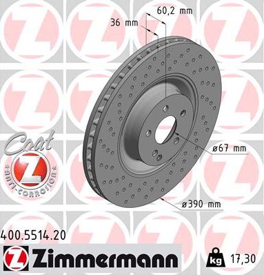 Zimmermann 400.5514.20 - Bremžu diski onlydrive.pro