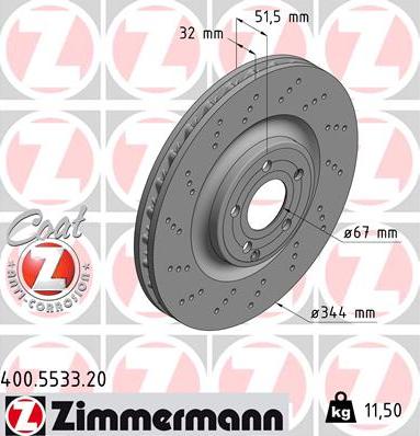 Zimmermann 400.5533.20 - Brake Disc onlydrive.pro