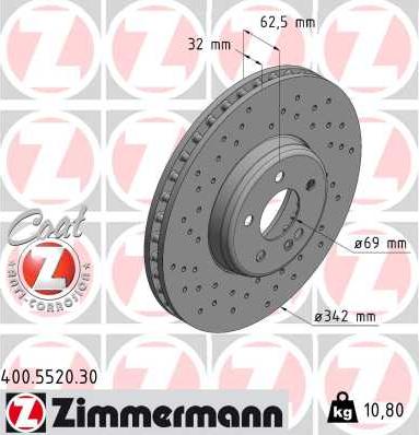 Zimmermann 400.5520.30 - Brake Disc onlydrive.pro