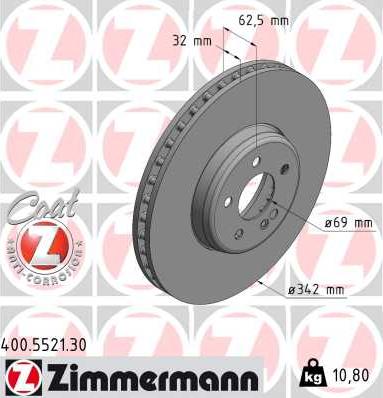 Zimmermann 400.5521.30 - Stabdžių diskas onlydrive.pro