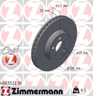 Zimmermann 400.5522.30 - Brake Disc onlydrive.pro