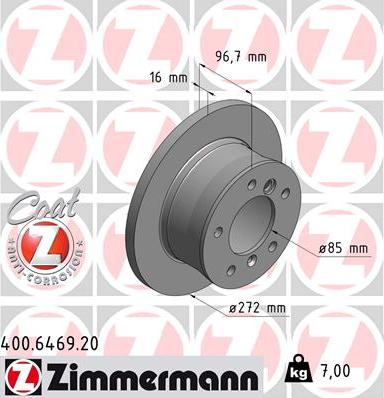 Zimmermann 400.6469.20 - Brake Disc onlydrive.pro