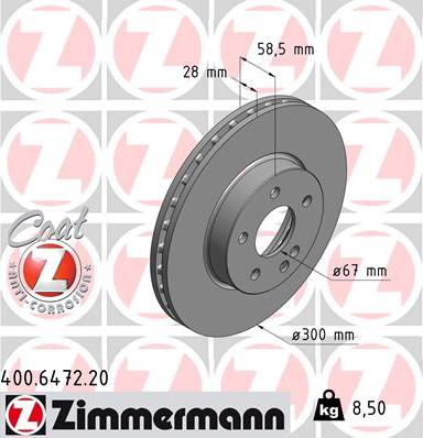 Zimmermann 400.6472.20 - Brake Disc onlydrive.pro