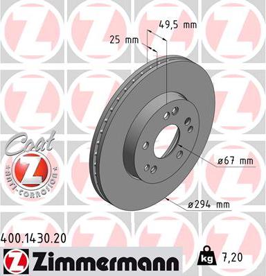 Zimmermann 400.1430.20 - Brake Disc onlydrive.pro