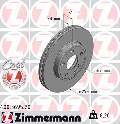 Zimmermann 400.3695.20 - Bremžu diski onlydrive.pro