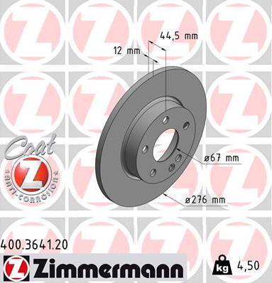 Zimmermann 400.3641.20 - Brake Disc onlydrive.pro