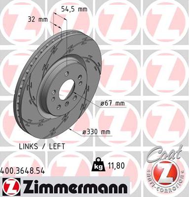 Zimmermann 400.3648.54 - Brake Disc onlydrive.pro