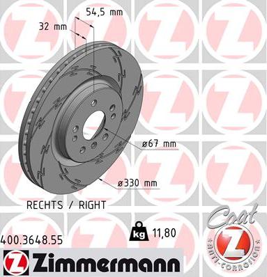 Zimmermann 400.3648.55 - Brake Disc onlydrive.pro