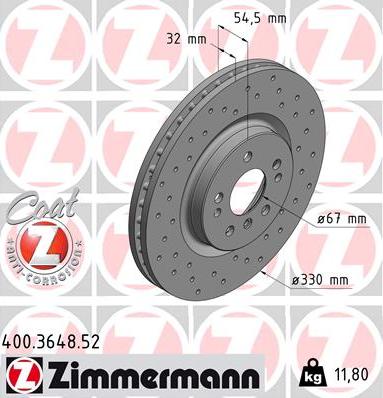 Zimmermann 400.3648.52 - Brake Disc onlydrive.pro