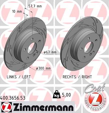 Zimmermann 400.3656.53 - Bremžu diski onlydrive.pro