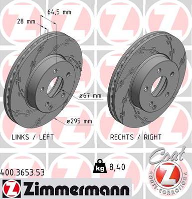 Zimmermann 400.3653.53 - Bremžu diski onlydrive.pro