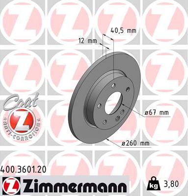 Zimmermann 400.3601.20 - Brake Disc onlydrive.pro