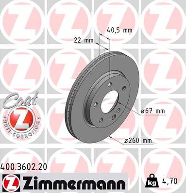 Zimmermann 400.3602.20 - Brake Disc onlydrive.pro