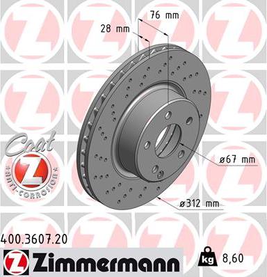 Zimmermann 400.3607.20 - Brake Disc onlydrive.pro