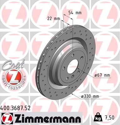 Zimmermann 400.3687.52 - Brake Disc onlydrive.pro