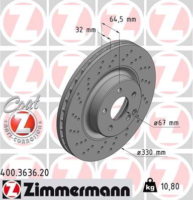 Zimmermann 400.3636.20 - Brake Disc onlydrive.pro