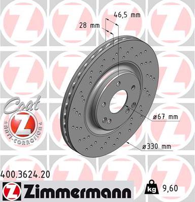 Zimmermann 400.3624.20 - Brake Disc onlydrive.pro