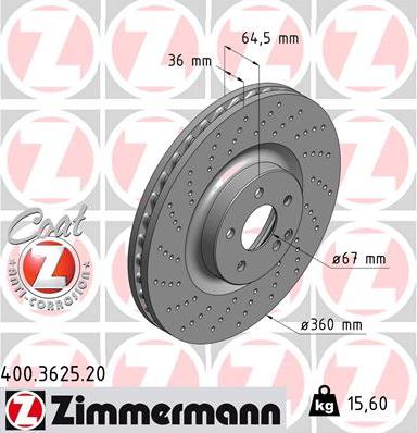 Zimmermann 400.3625.20 - Brake Disc onlydrive.pro