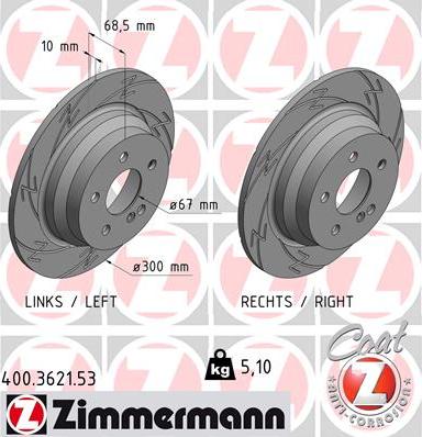 Zimmermann 400.3621.53 - Brake Disc onlydrive.pro