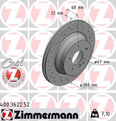 Zimmermann 400.3622.52 - Brake Disc onlydrive.pro