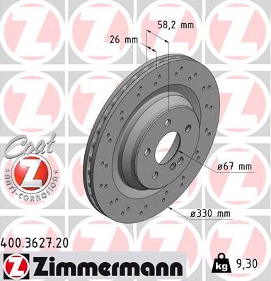 Zimmermann 400.3627.20 - Brake Disc onlydrive.pro