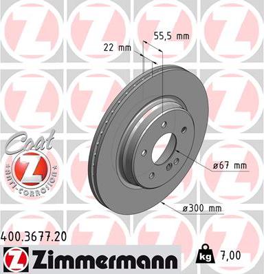 Zimmermann 400.3677.20 - Brake Disc onlydrive.pro