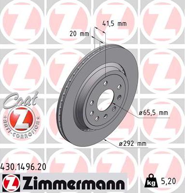 Zimmermann 430.1496.20 - Brake Disc onlydrive.pro