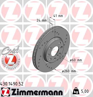 Zimmermann 430.1490.52 - Brake Disc onlydrive.pro