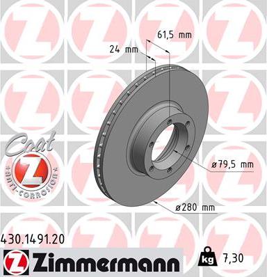 Zimmermann 430.1491.20 - Bremžu diski onlydrive.pro