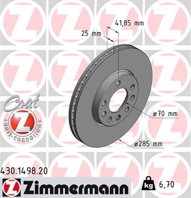 Zimmermann 430.1498.20 - Brake Disc onlydrive.pro