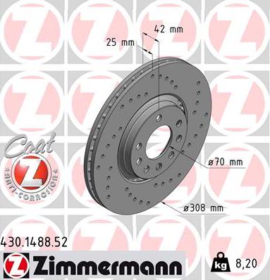 Zimmermann 430.1488.52 - Brake Disc onlydrive.pro