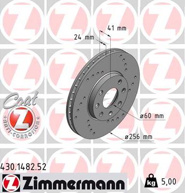 Zimmermann 430.1482.52 - Stabdžių diskas onlydrive.pro