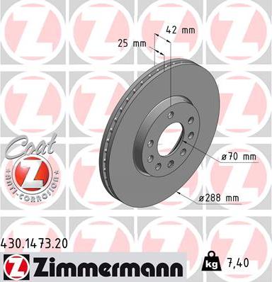 Zimmermann 430.1473.20 - Brake Disc onlydrive.pro