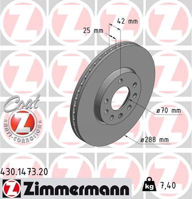 Zimmermann 430.1473.20 - Тормозной диск onlydrive.pro